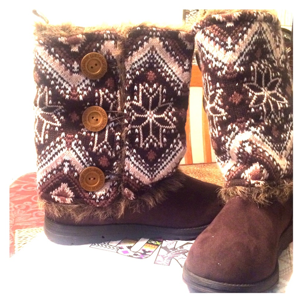 Muk Luks Andrea 4 in 1 brown women’s boots size 10